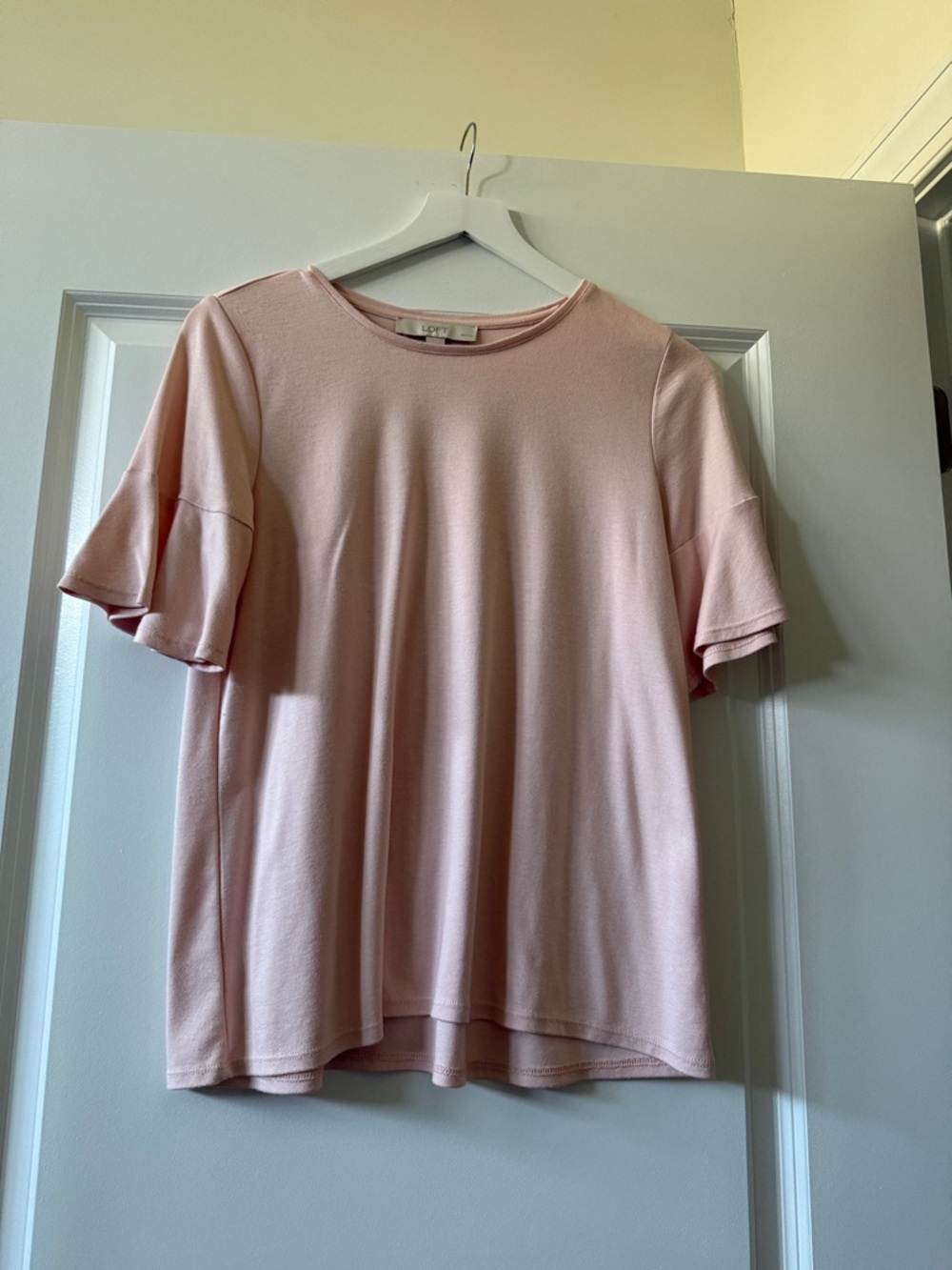 LOFT Light Pink Flutter Sleeve Tee